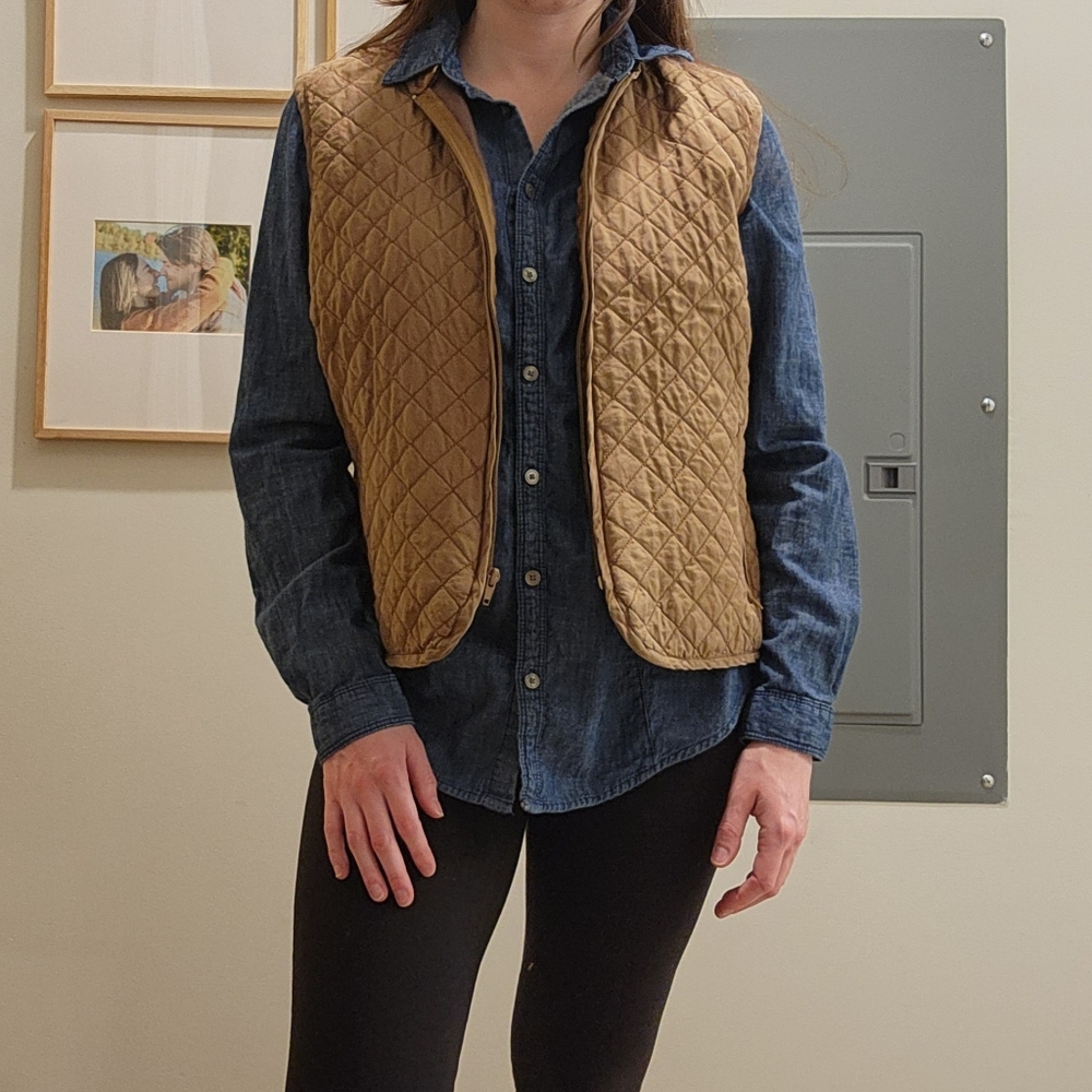 Vintage Bobby Chan Quilted Brown Silk Vest